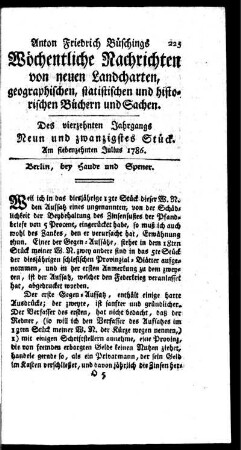 Neun und zwanzigstes Stück