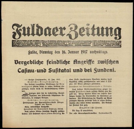 Ausgabe vom Dienstag, den 16. Januar 1917.