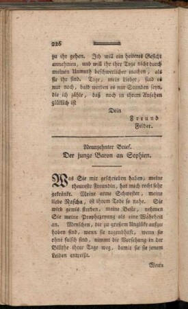 Neunzehnter Brief - Ein und zwanzigster Brief