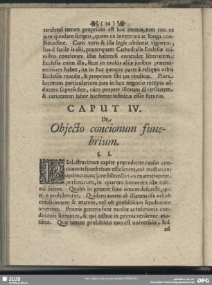 Caput IV. De Objecto concionum funebrium