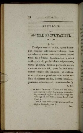 Sectio V. De Animae Facultatibus