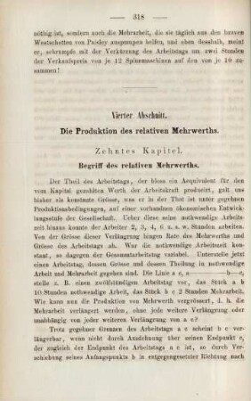 Vierter Abschnitt. Die Produktion des relativen Mehrwerths.