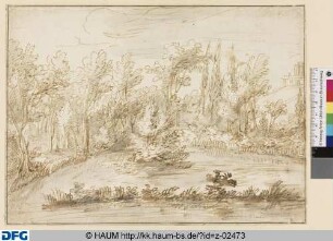 Baumlandschaft mit Teich