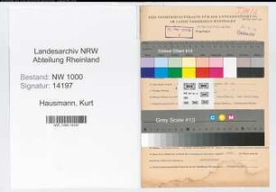 Entnazifizierung Kurt Hausmann, geb. 15.09.1920 (Studienreferendar)