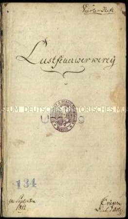 Handschrift über Feuerwerkskunst