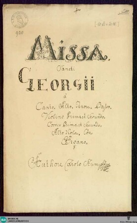 Masses - Mus. Hs. 920 : V (4), orch, org; D
