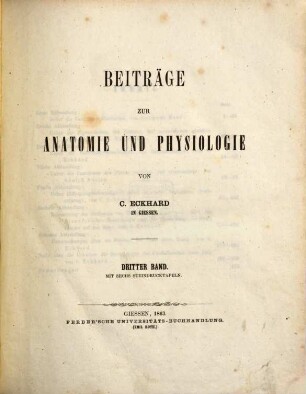 Beiträge zur Anatomie und Physiologie, 3. 1863