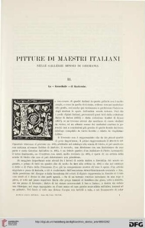 3: Pitture di maestri italiani nelle gallerie minori di Germania