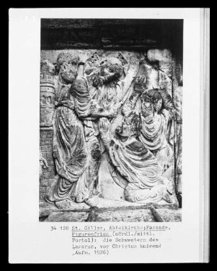 Lazarus Schwestern vor Christus kniend