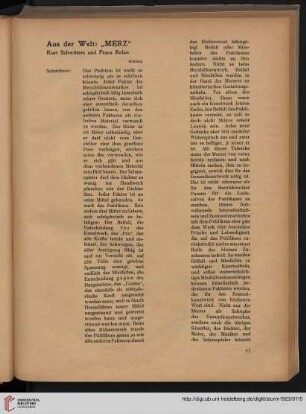 Au der Welt: "MERZ", [3]