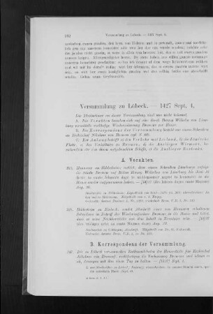 Versammlung zu Lübeck. - 1427 Sept. 4.