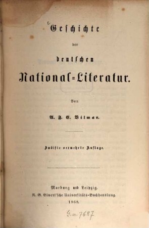 Geschichte der deutschen National-Literatur