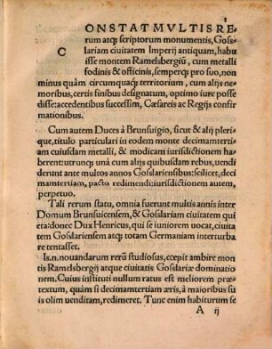 Commemoratio Succincta, quam misere Dux Henricus Brunsuicensis Goslariensium et Brunsuicensium Respublicas adflixerit