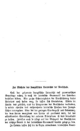 Zur Methode des französischen Unterrichts der Realschule