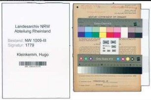 Entnazifizierung Hugo Kleinkemm , geb. 29.03.1891 (Landwirt)