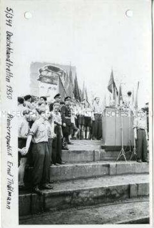 Eröffnung der Pionierrepublik in der Wuhlheide anlässlich des Deutschlandtreffens 1950