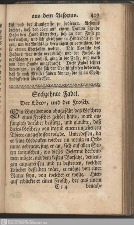 Sechzehnte Fabel. Der Löwe, und der Frosch