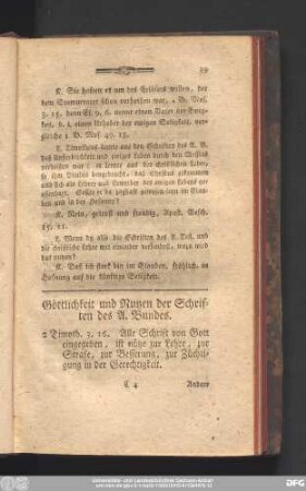 [10.] Göttlichkeit und Nutzen der Schriften des A. Bundes.