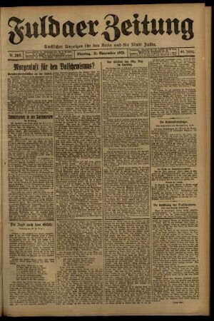 Ausgabe vom Montag, den 21. November 1921.