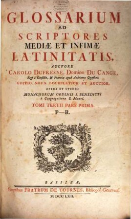 Glossarium Ad Scriptores Mediae Et Infimae Latinitatis, 3,1. P - R
