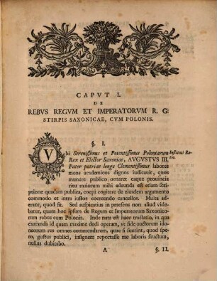 Res regvm et imperatorvm Romano-Germanicorvm, stirpis Saxonicae, cvm Polonis, ex idoneis monvmentis collectas, orationi, qva mvnvs professoris philosophiae pvblici extraord. in academia Lipsiensi avspicabitvr
