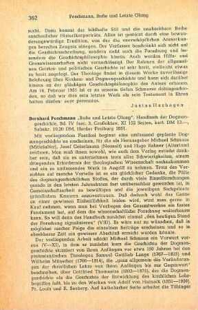 362-366 [Rezension] Poschmann, Bernhard, Buße und letzte Ölung