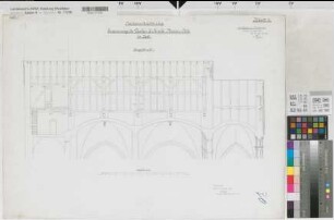 Soest (Soest) Hohnekirche (St. Maria zur Höhe) Blatt 2 Dacherneuerung, Längsschnitt 1889 1 : 50 58 x 75 Nöthling, Regierungsbaumeister Staatshochbauamt Soest