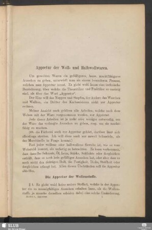 Die Appretur der Wollenstoffe