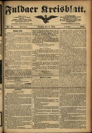 Ausgabe vom Dienstag, den 16. März 1909.