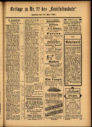 Zweite Ausgabe vom Sonntag, den 30. Mai 1897.
