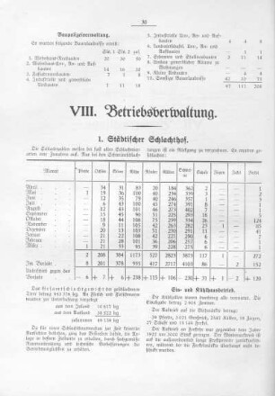 VIII. Betriebsverwaltung