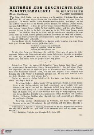8: Beiträge zur Geschichte der Miniaturmalerei, 6, Die Nehrlich