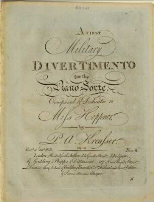 A first military divertimento : for the piano-forte ; op. 18