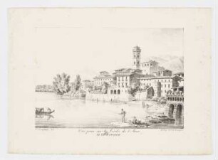 Vue prise sur les bords de l’Arno à Florence, Blatt 1 der Folge "Ansichten von Italien"