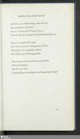 Ergebung vor Nacht