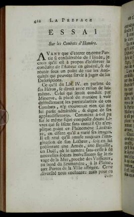 Essai Sur les Combats d'Homére