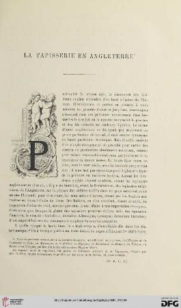 2. Pér. 30.1884: La tapisserie en Angleterre