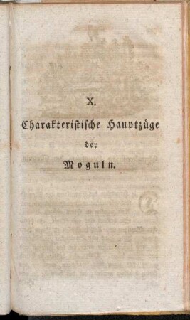 X. Charakteristische Hauptzüge des Moguln.