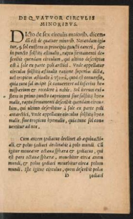 De Quatuor Circulis Minoribus.