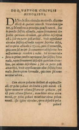 De Quatuor Circulis Minoribus.