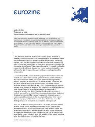 Time out of joint : Western dominance, Islamist terror, and the Arab imagination