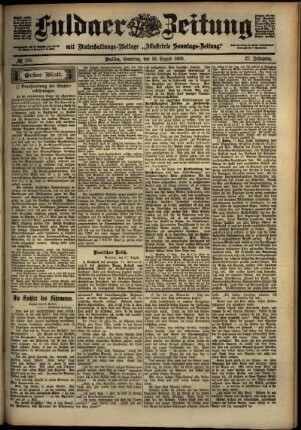 Erste Ausgabe vom Samstag, den 18. August 1900.