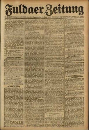 Ausgabe vom Donnerstag, den 14. November 1918.