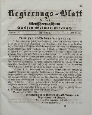 Nr. 13 : 16. Juni 1860
