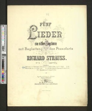 Nr. 1: Madrigal : für mittlere Singstimme mit Begleitung des Pianoforte; op. 15