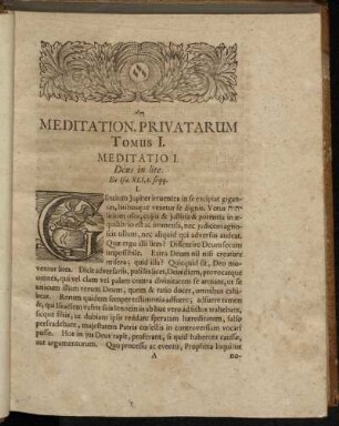 Meditation. Privatarum Tomus I.