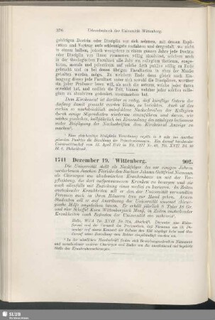 902. 1741, Dezember 19. Wittenberg