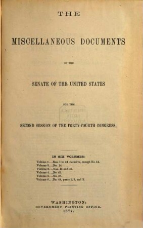 Senate documents. [290.] 1876/77, Vol. 6,1 = Congress 44, Sess. 2