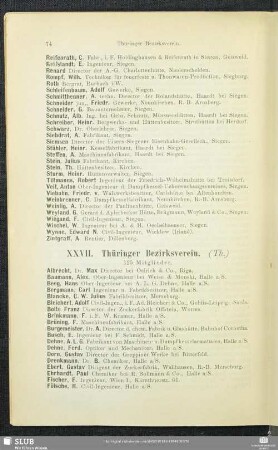 XXVII. Thüringer Bezirksverein.