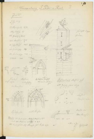 St. Peter und Paul, Weißenburg: Details (aus: Skizzen- und Fotoalbum 7)